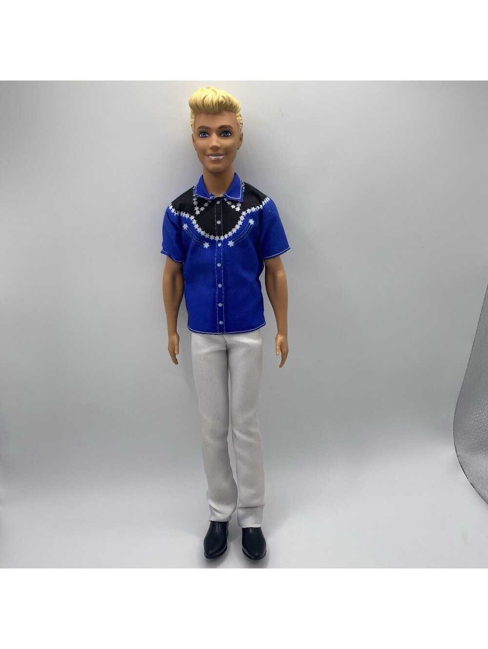 Mattel Barbie Ken Fashionistas Doll #226 Blonde Hair Western Boots B7